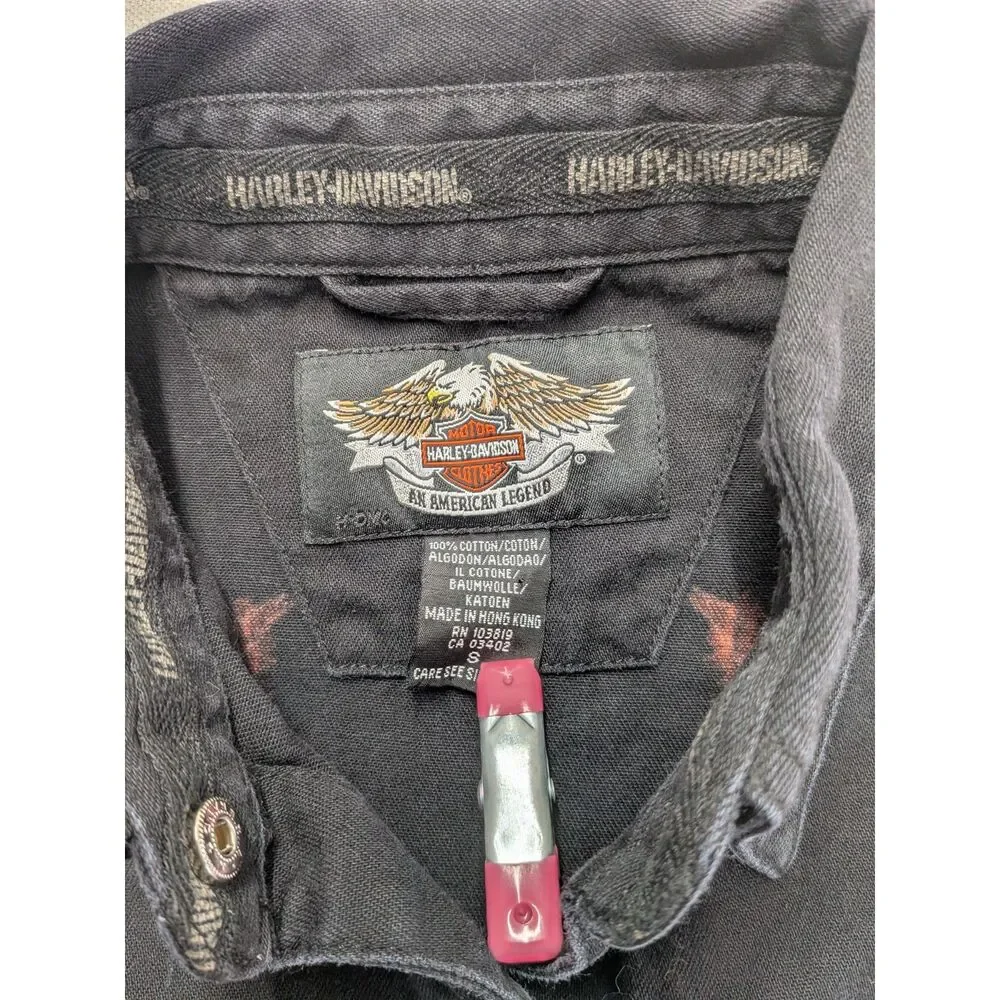Y2K Biker Grunge Women S Harley Davidson Eagle Tie Front Moto Vest 90s